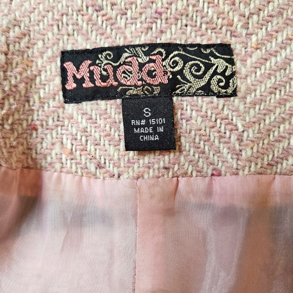 WM Y2K MUDD Pink Wool Blend Peacoat w/Hood Size S PREPPY SOFTGIRL FAIRY COQUETTE - Picture 15 of 16